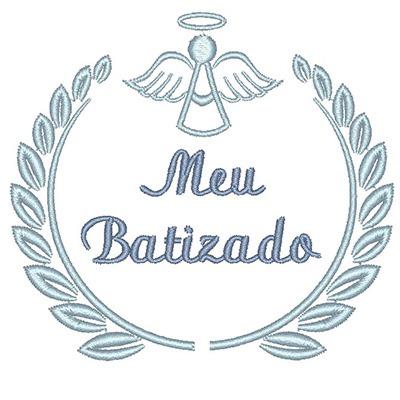 Matriz de matriz Matriz De Bordado Meu Batizado Com Anjinho 2